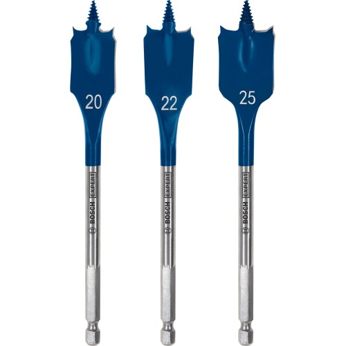 Set de brocas fresadoras planas EXPERT Self Cut Speed de 20/22/25 mm, 3 unidades