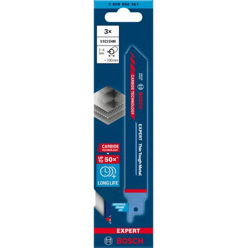 Hoja de sierra sable EXPERT 'Thin Tough Metal' S 922 EHM, 3 unidades