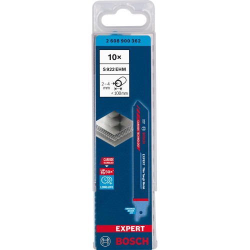 Hoja de sierra sable EXPERT 'Thin Tough Metal' S 922 EHM, 10 unidades