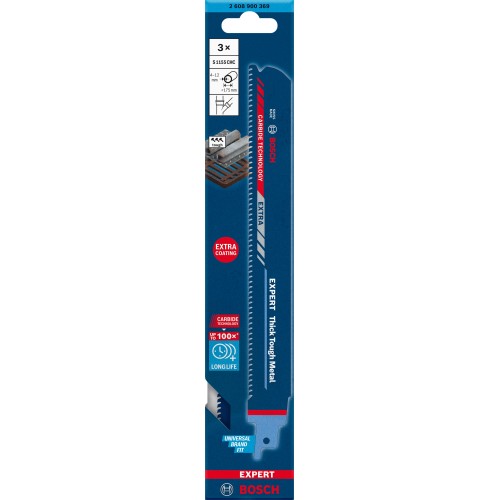 Hoja de sierra sable EXPERT Thick Tough Metal S1155CHC, 3 uds.