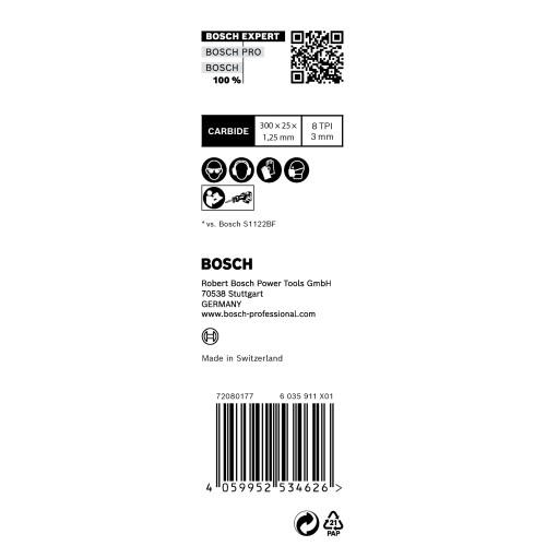 Hoja de sierra sable EXPERT 'Thick Tough Metal' S 1255 CHC, 10 unidades