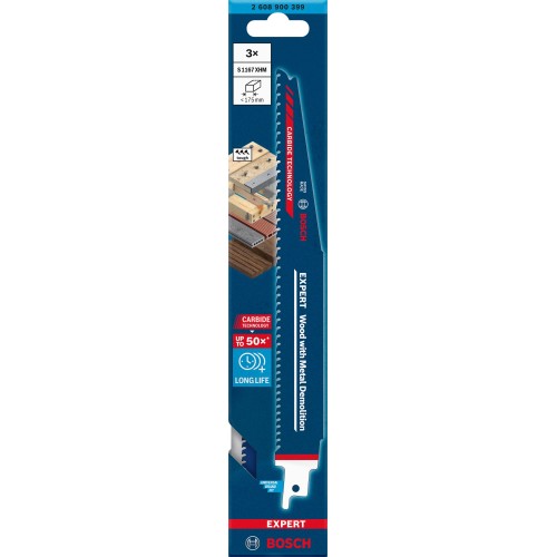 Hoja de sierra sable EXPERT Wood with Metal Demolition S1167XHM, 3 uds.