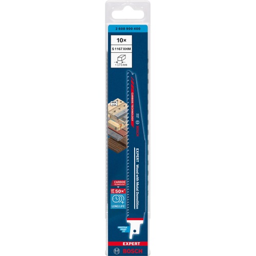 Hoja de sierra sable EXPERT Wood with Metal Demolition S1167XHM 10 uds.