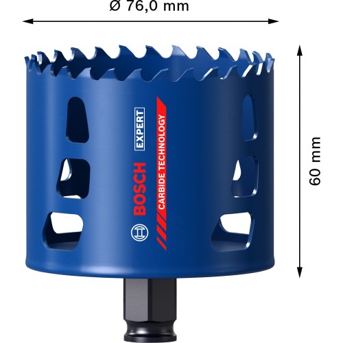 Sierra de corona EXPERT Tough Material de 76 x 60 mm
