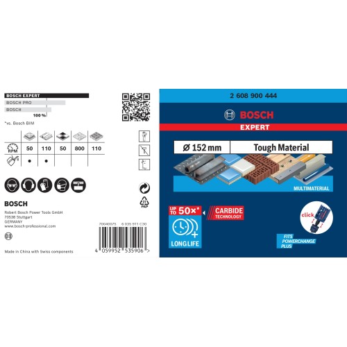 Sierra de corona EXPERT Tough Material de 152 x 60 mm