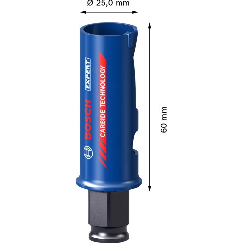 Sierra de corona EXPERT Construction Material de 25 x 60 mm