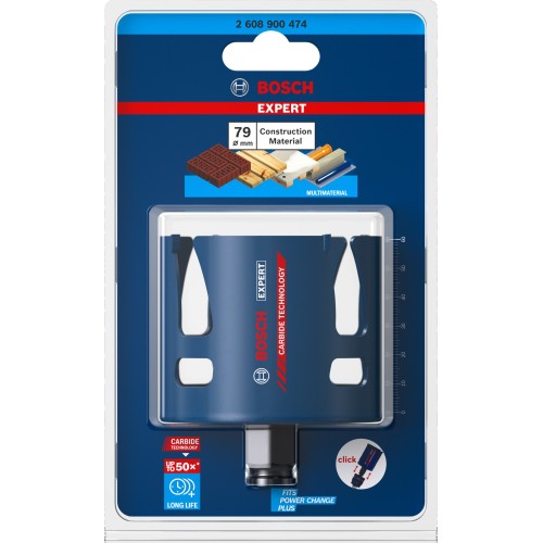 Sierra de corona EXPERT Construction Material de 79 x 60 mm