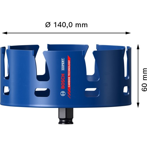 Sierra de corona EXPERT Construction Material de 140 x 60 mm
