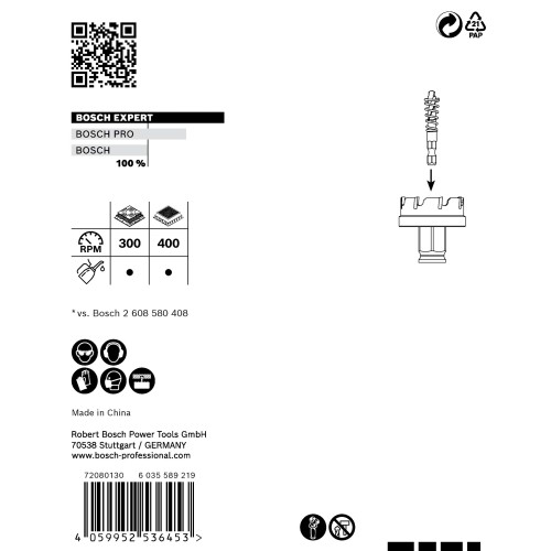 Sierra de corona EXPERT Sheet Metal de 40 x 5 mm