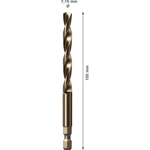 Broca centradora EXPERT Power Change Plus HSS-Co 7,15 x 105 mm