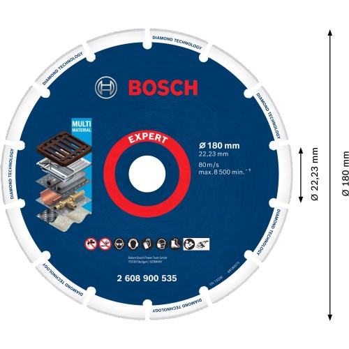 Disco de corte EXPERT Diamond Metal Wheel de 180 x 22,23 mm