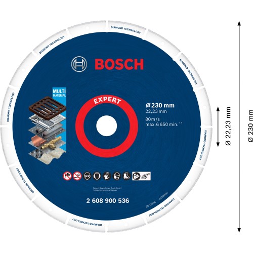 Disco de corte EXPERT Diamond Metal Wheel de gran tamaño de 230 x 22,23 mm