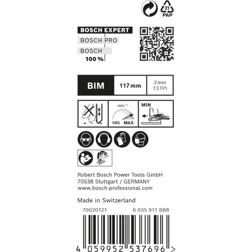 Hoja de sierra de calar EXPERT ‘Hardwood 2-side clean’ T 308 BF, 25 unidades