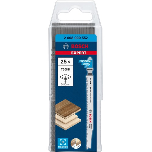Hoja de sierra de calar EXPERT 'Wood 2-side clean' T 308 B, 25 unidades
