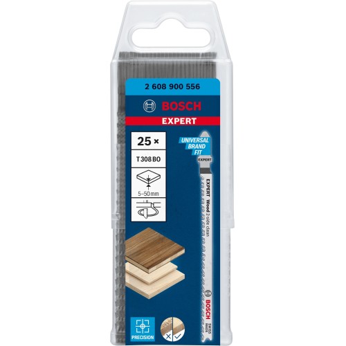 Hoja de sierra de calar EXPERT 'Wood 2-side clean' T 308 BO, 25 unidades