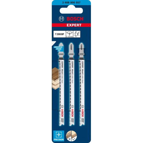 Hoja de sierra de calar EXPERT 'Wood 2-side clean' T 308 BP, 3 unidades