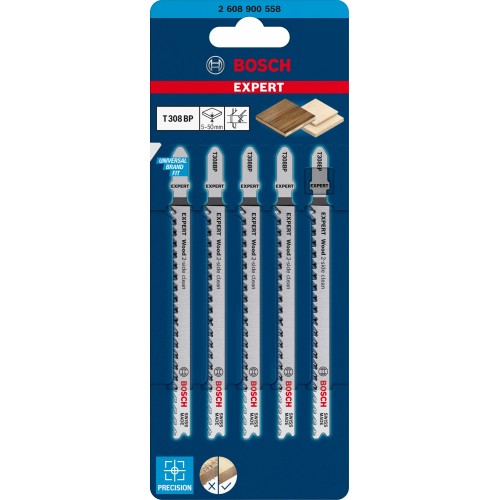 Hoja de sierra de calar EXPERT 'Wood 2-side clean' T 308 BP, 5 unidades