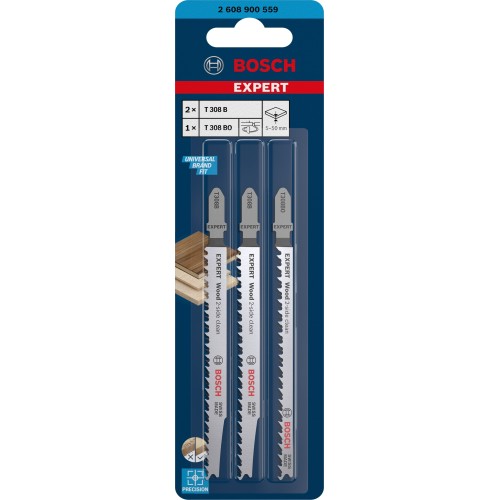 Set de 3 hojas de sierra de calar EXPERT ‘Wood 2-side clean’ T308B/BO