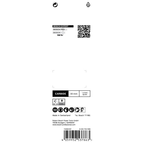 Hoja de sierra de calar EXPERT ‘Stainless Steel’ T 118 EHM, 3 unidades