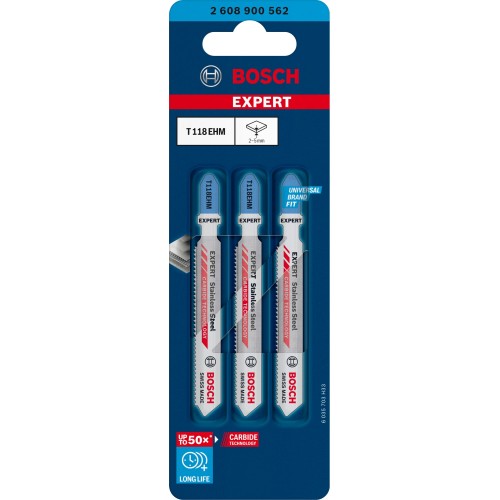 Hoja de sierra de calar EXPERT ‘Stainless Steel’ T 118 EHM, 3 unidades