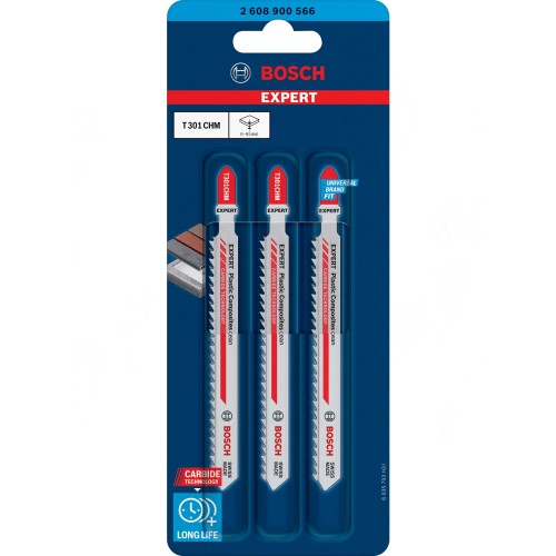 Hoja de sierra de calar EXPERT ‘Plastic Composites Clean’ T 301 CHM, 3 unidades