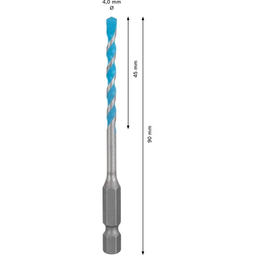 Broca EXPERT HEX-9 MultiConstruction de 4 x 45 x 90 mm