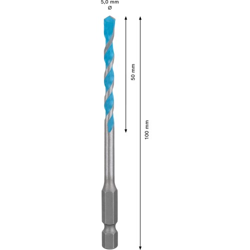 Broca EXPERT HEX-9 MultiConstruction de 5 x 50 x 100 mm