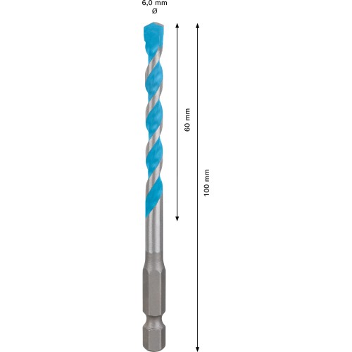 Broca EXPERT HEX-9 MultiConstruction de 6 x 60 x 100 mm