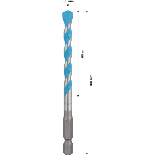 Broca EXPERT HEX-9 MultiConstruction de 6,5 x 60 x 100 mm