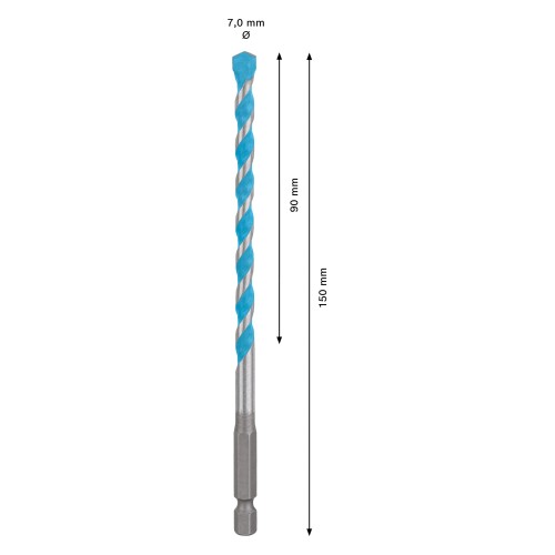 Broca EXPERT HEX-9 MultiConstruction de 7 x 90 x 150 mm