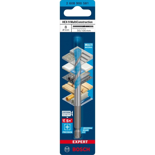 Broca EXPERT HEX-9 MultiConstruction de 8 x 50 x 100 mm