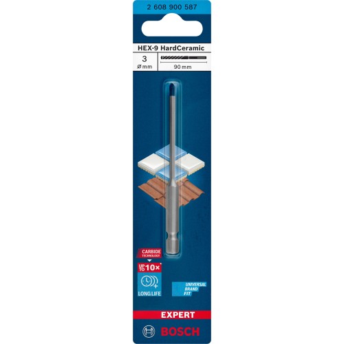 Broca EXPERT HEX-9 Hard Ceramic, 3 x 90 mm