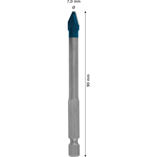 Broca EXPERT HEX-9 Hard Ceramic, 7 x 90 mm