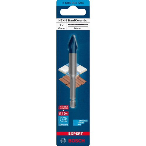 Broca EXPERT HEX-9 Hard Ceramic, 12 x 90 mm