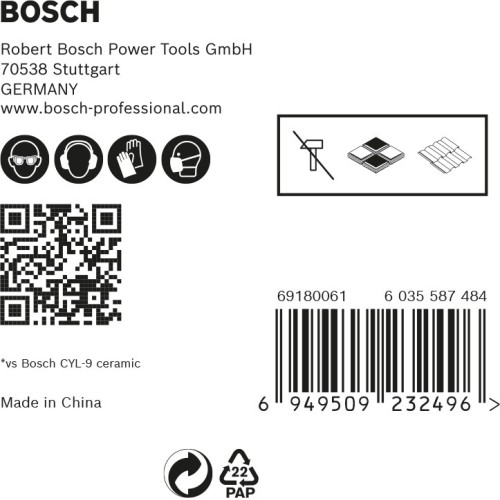 Set de brocas EXPERT HEX-9 Hard Ceramic, 4 x 90; 5 x 90; 6 x 90; 8 x 90; 10 x 90 mm, 5 unidades
