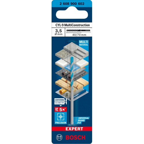 Broca EXPERT CYL-9 MultiConstruction de 3,5 x 40 x 70 mm
