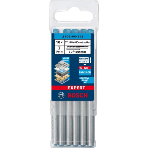 Broca EXPERT CYL-9 MultiConstruction de 7 x 60 x 100 mm, 10 unidades