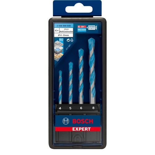 Set de brocas EXPERT MultiConstruction CYL-9 de 4/5/6/8 mm, 4 unidades