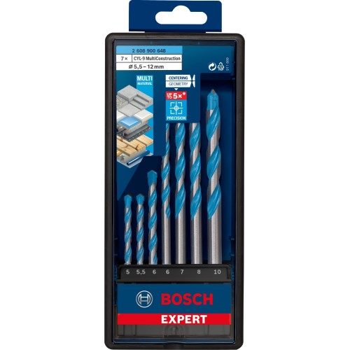 Set de brocas EXPERT MultiConstruction CYL-9 de 5/5,5/6/6/7/8/10 mm, 7 unidades