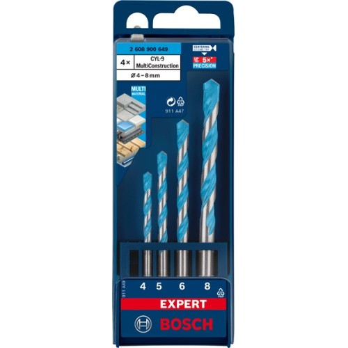 Set de brocas EXPERT MultiConstruction CYL-9 de 4/5/6/8 mm, 4 unidades