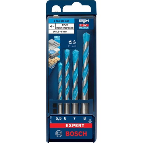 Set de brocas EXPERT MultiConstruction CYL-9 de 5,5/6/7/8 mm, 4 unidades