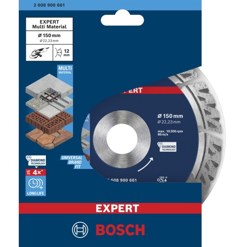 Disco de corte de diamante EXPERT MultiMaterial de 150 x 22,23 x 2,4 x 12 mm