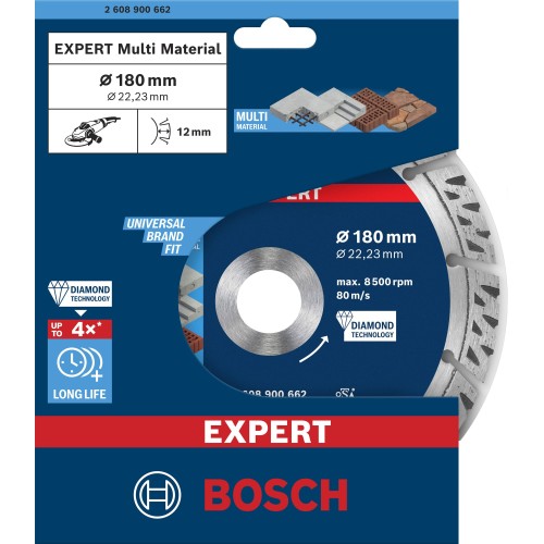 Disco de corte de diamante EXPERT MultiMaterial de 180 x 22,23 x 2,4 x 12 mm