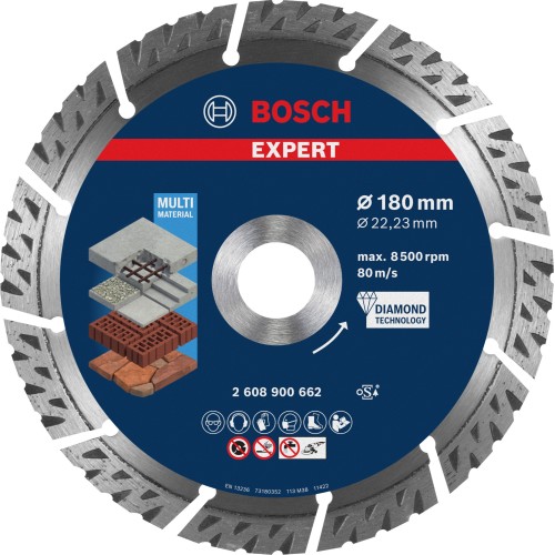 Disco de corte de diamante EXPERT MultiMaterial de 180 x 22,23 x 2,4 x 12 mm