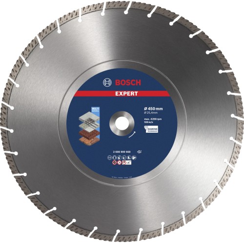Disco de corte de diamante EXPERT MultiMaterial de 450 x 25,40 x 3,3 x 12 mm
