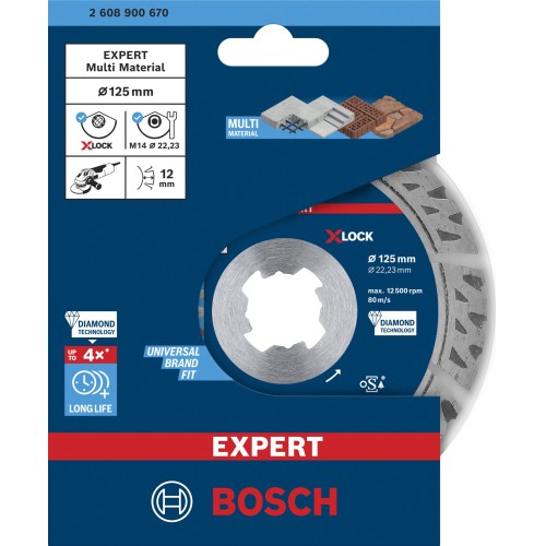 Disco de corte de diamante EXPERT MultiMaterial X-LOCK de 125 x 22,23 x 2,4 x 12 mm