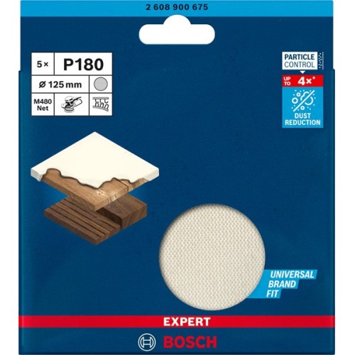 Malla de lija EXPERT M480 para lijadoras excéntricas de 125 mm, G 180, 5 unidades
