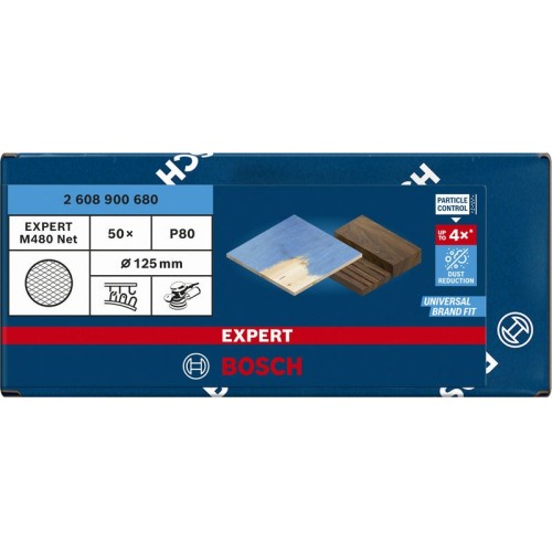 Malla de lija EXPERT M480 para lijadoras excéntricas de 125 mm, G 80, 50 unidades