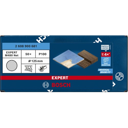 Malla de lija EXPERT M480 para lijadoras excéntricas de 125 mm, G 100, 50 unidades