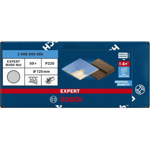 Malla de lija EXPERT M480 para lijadoras excéntricas de 125 mm, G 220, 50 unidades